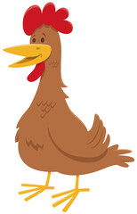 funny chicken or hen farm bird animal comic character