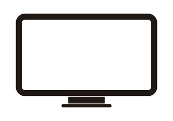Icono negro de pantalla en fondo blanco.