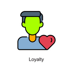 Loyalty vector fill outline Icon. Pixel Perfect. For Mobile and Web. stock illustration