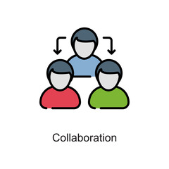 Collaboration vector fill outline Icon. Pixel Perfect. For Mobile and Web. stock illustration