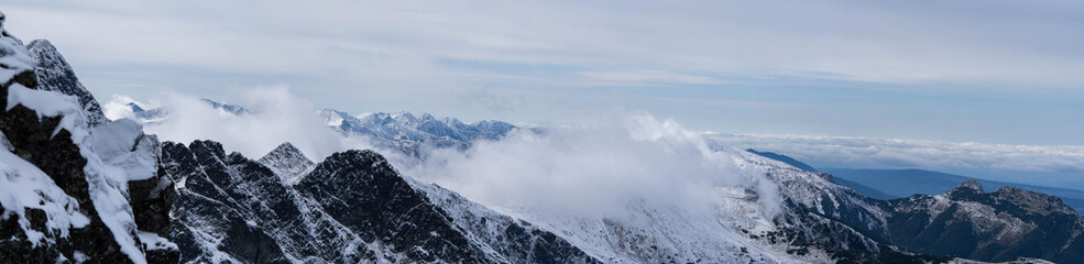 silence among the snow-capped mountains, panorama, incredible wildlife