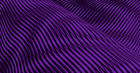 Modern velvet violet color digital fluid art abstract banner with curved lines and moire optical illusion effect. Trendy colors of the year for web design, business card, mobile apps, banner, package.