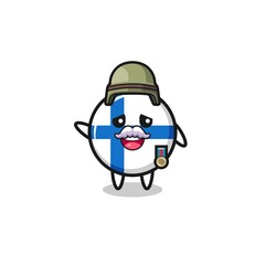 Fototapeta premium cute finland flag as veteran cartoon
