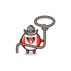 Fototapeta premium the canada flag cowboy with lasso rope