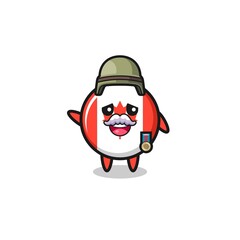 cute canada flag as veteran cartoon