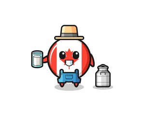 canada flag cartoon as the dairy farmer