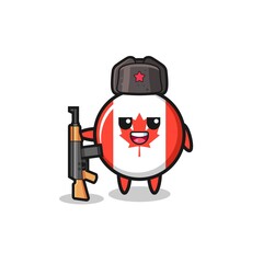 cute canada flag cartoon as Russian army