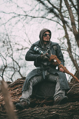 Fototapeta premium the man survives the apocalypse