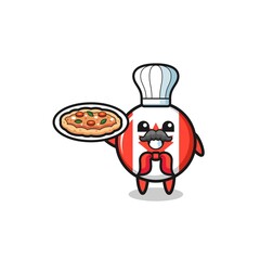 canada flag character as Italian chef mascot