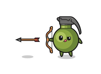 illustration of grenade character doing archery