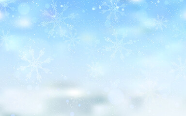 blue Christmas background with snow flakes vectoral illustration
