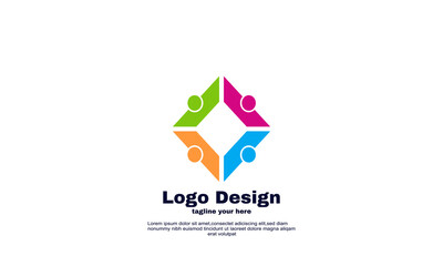 Fototapeta na wymiar abstract design logo connecting people