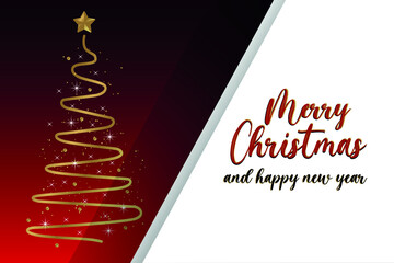 Red Background with Merry Christmas Greeting Stock Vectoral illustration