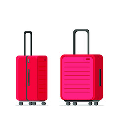 travel stroller suitcase bag isolated vector, luggage illustration that symbolize travelling and getting new emotions, suitcase  with pockets isolated on white background vector illustration