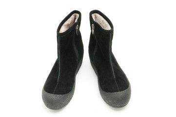 Youth women's suede shoes on a white background