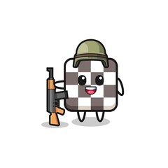 Fototapeta premium cute chess board mascot as a soldier