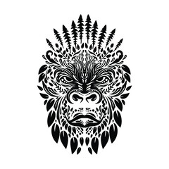 Gorilla face ornate