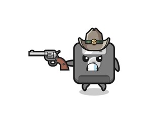 the floppy disk cowboy shooting with a gun