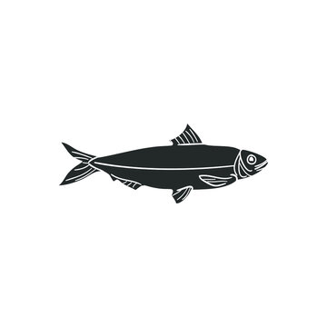recommend clip art: Sardine Icon Silhouette Illustration. Fish Vector Graphic Pictogram Symbol Clip Art. Doodle Sketch Black Sign.