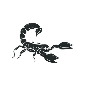 Scorpion Icon Silhouette Illustration. Animal Vector Graphic Pictogram Symbol Clip Art. Doodle Sketch Black Sign.