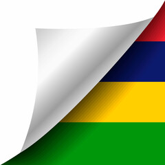 Hidden Mauricio flag with curled corner