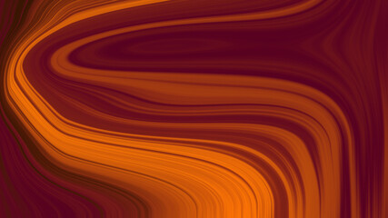 Fluid vibrant gradient of orange brown red colors with smooth movement in the frame goes down with copy space. Abstract lines background concept