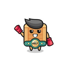 Obraz premium wooden box boxer mascot character
