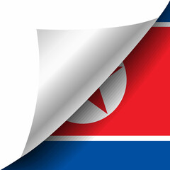Hidden North Korea flag with curled corner