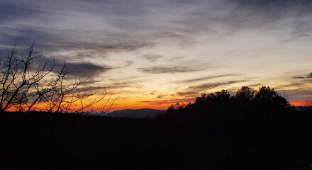 Fototapeta na wymiar Sunset over the mountains