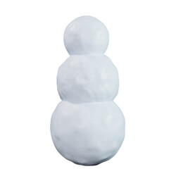 Mock-up of a snowman, 3d render. Empty 3d snowman, template. Isolated on a white background.