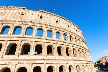 Fototapeta premium Coliseum or Flavian Amphitheater: the most famous monument of Italy