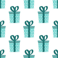 Gift boxes, presents seamless pattern vector icon set. Hand drawn doodle collection isolated on white. Colorful wrapped paper textile. Sale shopping concept. Birthday Christmas. Cartoon flat design.