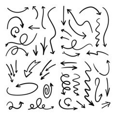 Arrow doodle collection. Hand drawn set of arrows.