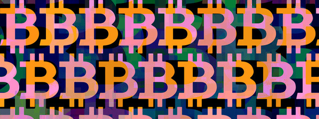 An abstract bitcoin pattern background image.