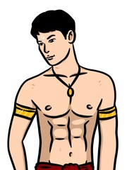 Fototapeta premium cute man cartoon on white background