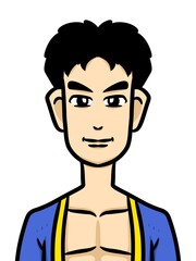 cute man cartoon on white background