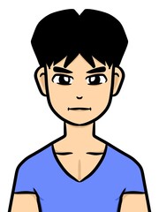 cute man cartoon on white background