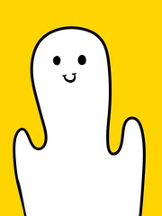 cute cartoon on yellow background