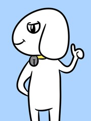 cute dog cartoon on blue background