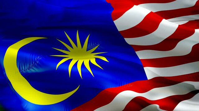 Malaysia flag. National 3d Malaysia flag waving. Sign of Malaysian seamless loop animation. Malaysia flag HD Background. Malaysian flag isolated Closeup 1080p Full HD video for presentation for Victor