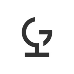 Grow letter CG logo with leaf element logo vector