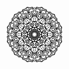 Circular pattern in the form of mandala with flower for henna mandala tattoo decoration.