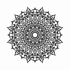 Circular pattern in the form of mandala with flower for henna mandala tattoo decoration.