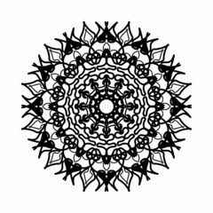 Circular pattern in the form of mandala with flower for henna mandala tattoo decoration.