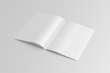 Vertical brochure or booklet mock up on white background.