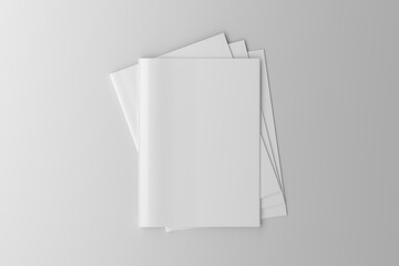 Vertical brochure or booklet mock up on white background.