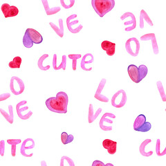 seamless romantic pattern with words
