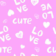 seamless romantic pattern with words