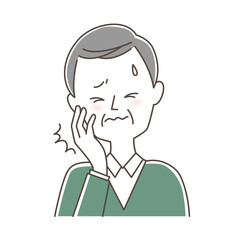 歯が痛いシニア男性
