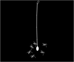 夜に花開く線香花火のシルエット